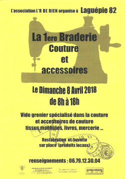 BRADERIE COUTURE 8 AVRIL 2018 à LAGUEPIE (82)